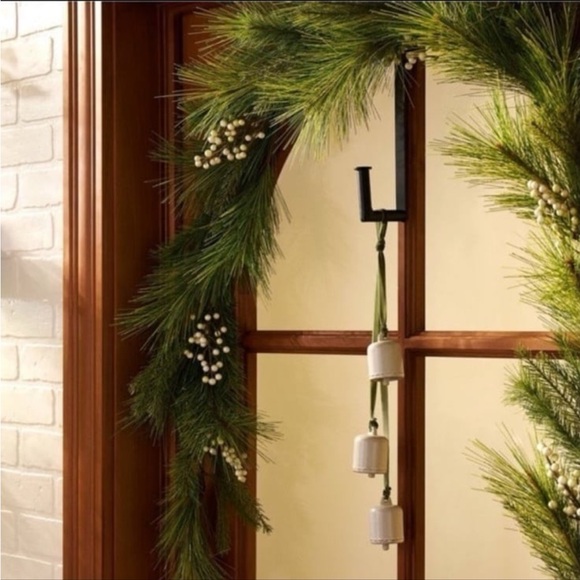 26"Faux Needle Pine & Snowberry XMAS Wreath w Bells/Garland Bundle - Picture 7 of 10